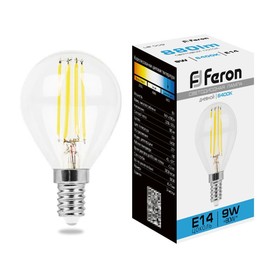 Лампа светодиодная Feron, E14, 9 Вт, 230 В, дневной свет