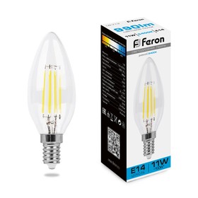 Лампа светодиодная Feron, E14, 11 Вт, 230 В, дневной свет