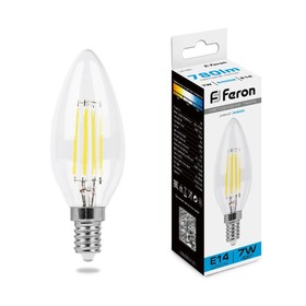 Лампа светодиодная Feron, E14, 7 Вт, 230 В, дневной свет