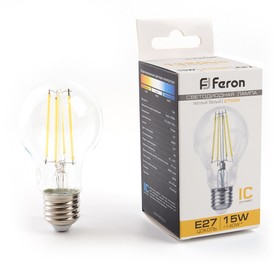 Лампа светодиодная Feron, E27, 15 Вт, 175-265 В, белый теплый свет