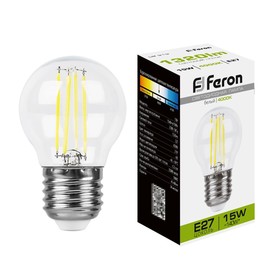 Лампа светодиодная Feron, E27, 15 Вт, 230 В, белый свет