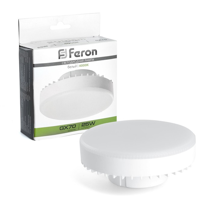 Лампа светодиодная Feron, GX70, 25 Вт, 175-265 В, белый свет