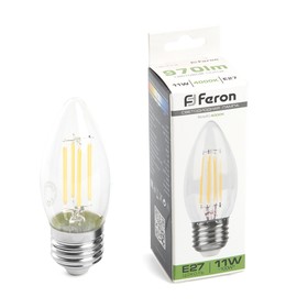 Лампа светодиодная Feron, E27, 11 Вт, 230 В, белый свет