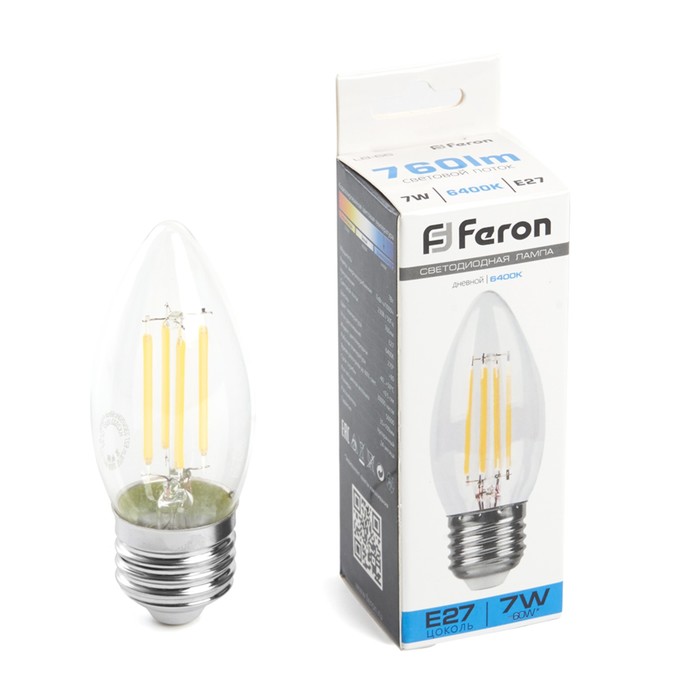 Лампа светодиодная Feron, E27, 7 Вт, 230 В, дневной свет