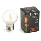 Лампа светодиодная Feron, E27, 2 Вт, 230 В, красный свет - фото 300556977