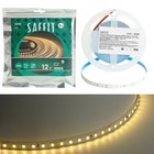 Светодиодная лента Saffit, 5 м, SMD2835, 120 LED/м, 9,6 Вт/м, 12В, свечение тёплое белое - фото 4328029