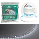 Светодиодная лента Saffit, 5 м, SMD2835, 120 LED/м, 9,6 Вт/м, 12В, свечение холодное белое - фото 4328036