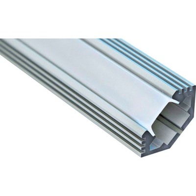 Профиль накладной для светодиодной ленты Feron, CAB272, угловой с фаской, 2 м, цвет серебро