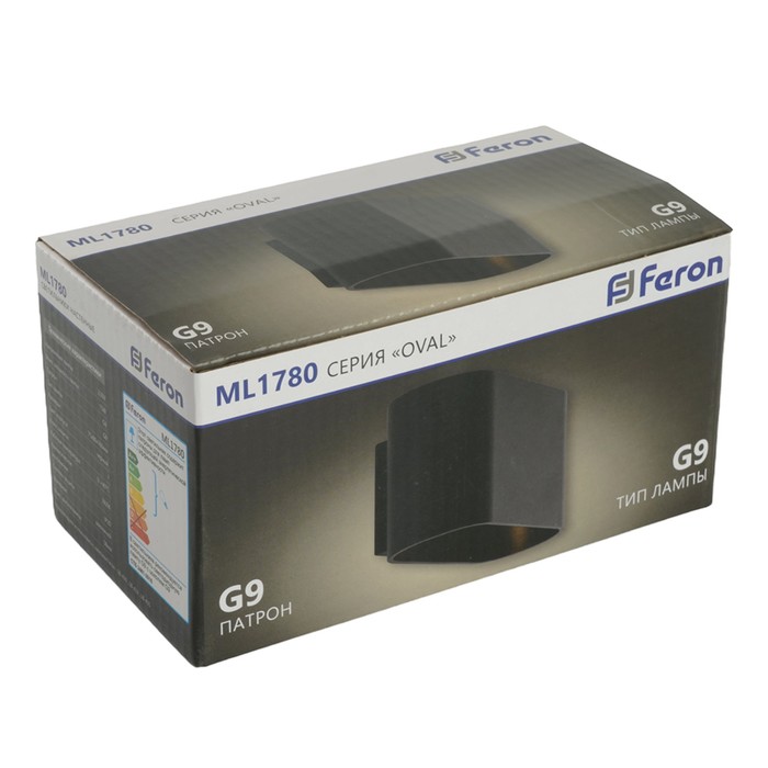 Светильник накладной Feron ML1780, IP20, G9, 15 Вт, 160х75х80 мм, цвет чёрный - фото 1906718482