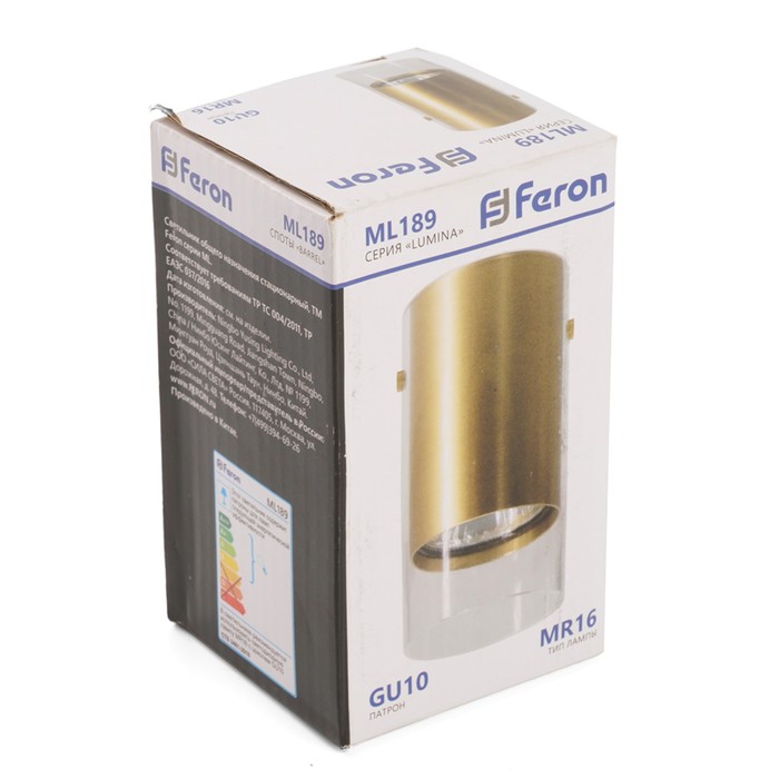 Светильник потолочный Feron ML189, IP20, GU10, 35 Вт, 55х55х110 мм, цвет золото - фото 1906718883