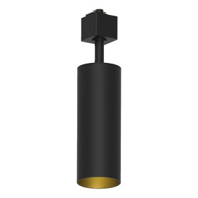 Светильник трековый однофазный на шинопровод Feron AL155, IP40, GU10, 15 Вт, 55х55х205 мм, цвет чёрный/золото