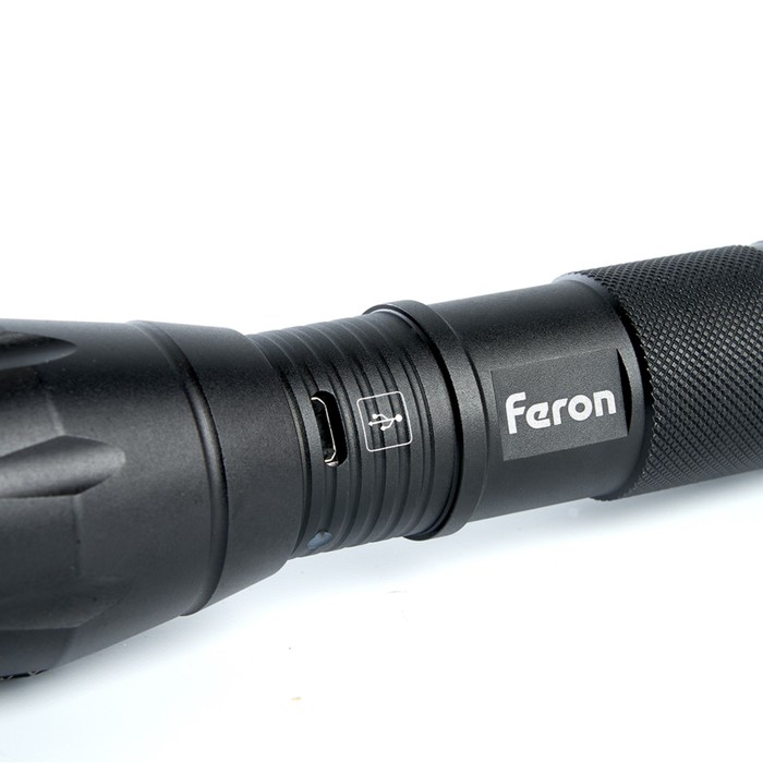 Фонарь ручной Feron TH2400 с аккумулятором USB ZOOM - фото 1905265282