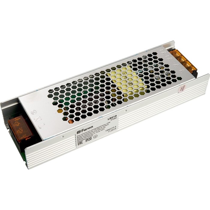Трансформатор электронный для светодиодной ленты 24 Вт, Feron, LB019, 6.25A, 150 Вт - Фото 1