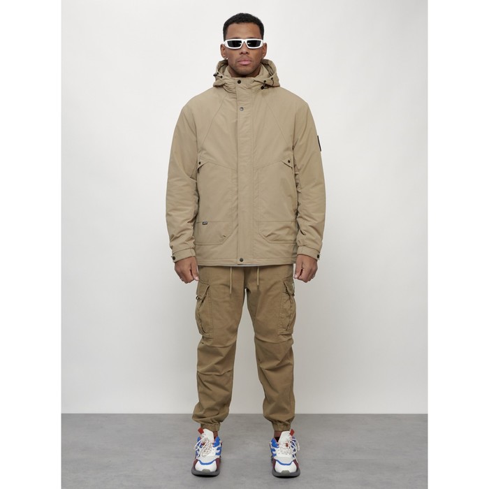 Куртка мужская весенняя, размер 58, цвет бежевый - Фото 1