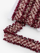 Тесьма декоративная «Твидовая», двусторонняя, 30 мм, 5±0.5 м, бордовая - Фото 1