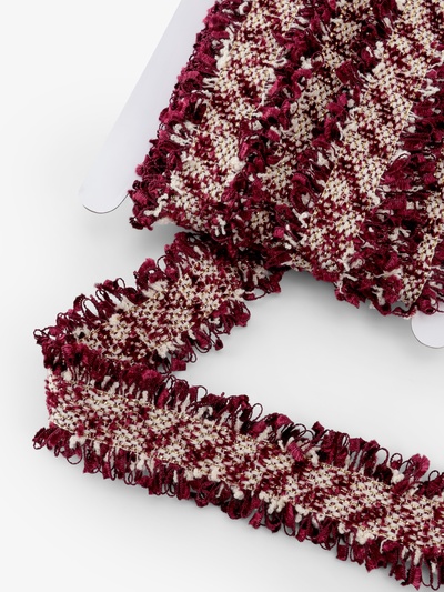 Тесьма декоративная «Твидовая», двусторонняя, 30 мм, 5±0.5 м, бордовая