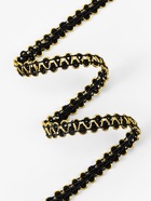 Тесьма декоративная «Шанель», 8 мм, 10±1 м, чёрная с золотой нитью - Фото 4