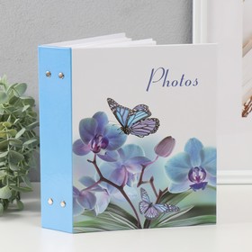 Фотоальбом на 200 фото 10х15 см "Цветочная коллекция-1 Орхидея синяя"