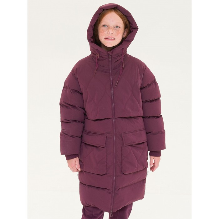 Пальто для девочек, рост 134 см, цвет фиолетовый - Фото 1