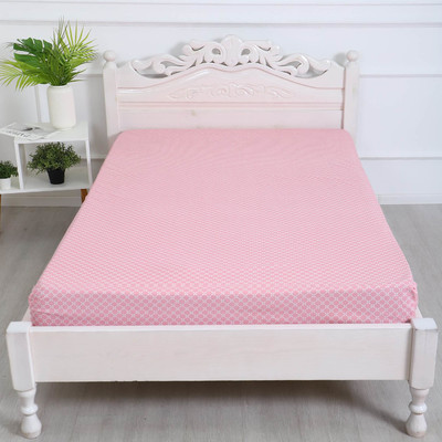 Простыня на резинке 2-спальная «Атра. Вестерн», 160×200+20 см, пудровая, бязь