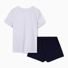 Пижама женская (футболка, шорты), цвет белый/синий, размер 44 - Фото 5