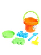 Набор игрушек для песочницы, 6 предметов: ведро, ситечко, совок, грабельки, формочки - Фото 3