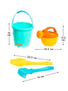 Набор игрушек для песочницы, 4 предмета: ведро, лопатка, грабельки, лейка, МИКС - Фото 2