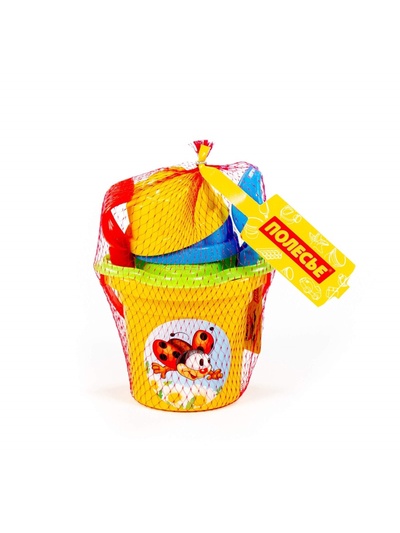 Набор игрушек для песочницы, 6 предметов: ведро, ситечко, совок, грабельки, формочки, МИКС