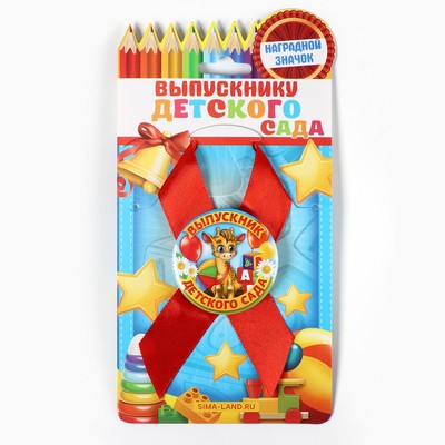 Значок с лентой «Выпускник детского сада», 4.5 см, набор 5 шт.