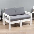 Диван прямой двухместный «Айдаха», ППУ, велюр, цвет графит/белый - Фото 1