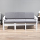 Диван прямой трёхместный «Айдаха», ППУ, велюр, цвет графит/белый - Фото 2