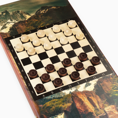 Нарды "Лев" деревянная доска 60 х 60 см, с полем для игры в шашки