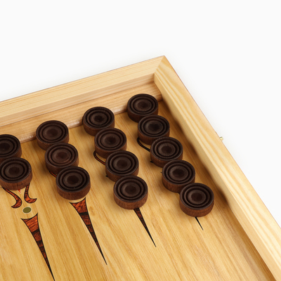 Нарды "Лев" деревянная доска 60 х 60 см, с полем для игры в шашки