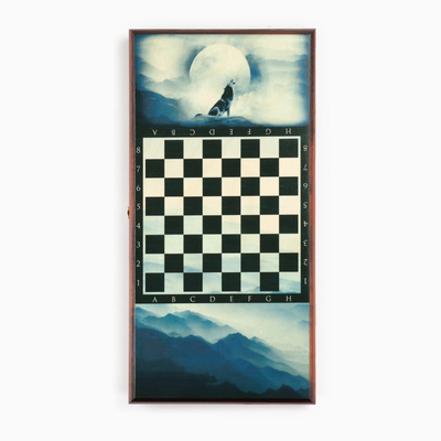 Нарды "Волк" деревянная доска  40 х 40 см, с полем для игры в шашки