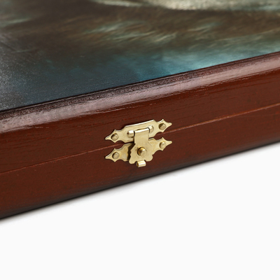 Нарды "Волк" деревянная доска  40 х 40 см, с полем для игры в шашки