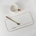 УЦЕНКА Чайная пара «Эстетика» 250 мл, подставка 24.5×12.5 см, ложка - Фото 2