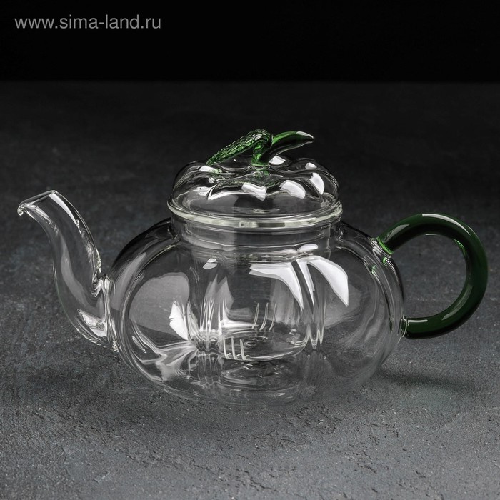 Чайник заварочный со стеклянным ситом "Грин" 750 мл, 21х15х11,5 см - Фото 1