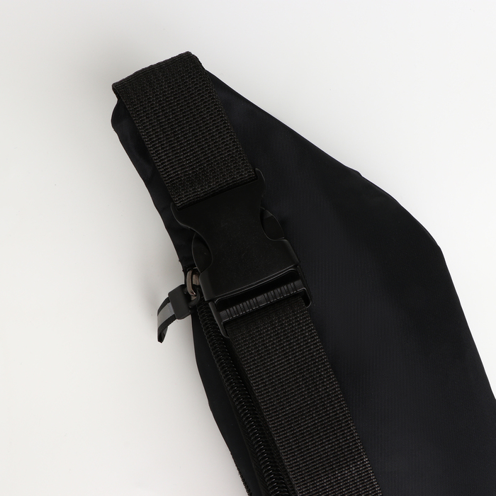 Сумка поясная на молнии, 2 наружных кармана, цвет чёрный