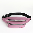 Поясная сумка на молнии, 2 наружных кармана, цвет розовый - Фото 2