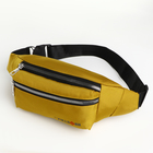 Поясная сумка на молнии, 2 наружных кармана, цвет жёлтый - фото 26338740