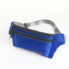 Поясная сумка на молнии, 2 наружных кармана, цвет синий - фото 26338750