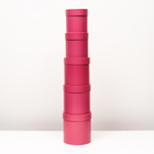 Набор круглых коробок  5 в 1 глянец Темная пудра, 20х20, 19х19, 18х18, 16х16, 15х15 см - фото 24038791