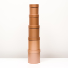 Набор круглых коробок  5 в 1 глянец Кофе перламутр, 20х20, 19х19, 18х18, 16х16, 15х15 см - фото 24038796