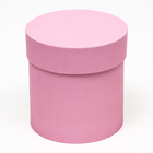 Набор коробок 5 в 1 шляпные, тускло-аморантно розовый, 25х25, 23х23, 22х22, 19х19, 15х15 см - фото 24038827