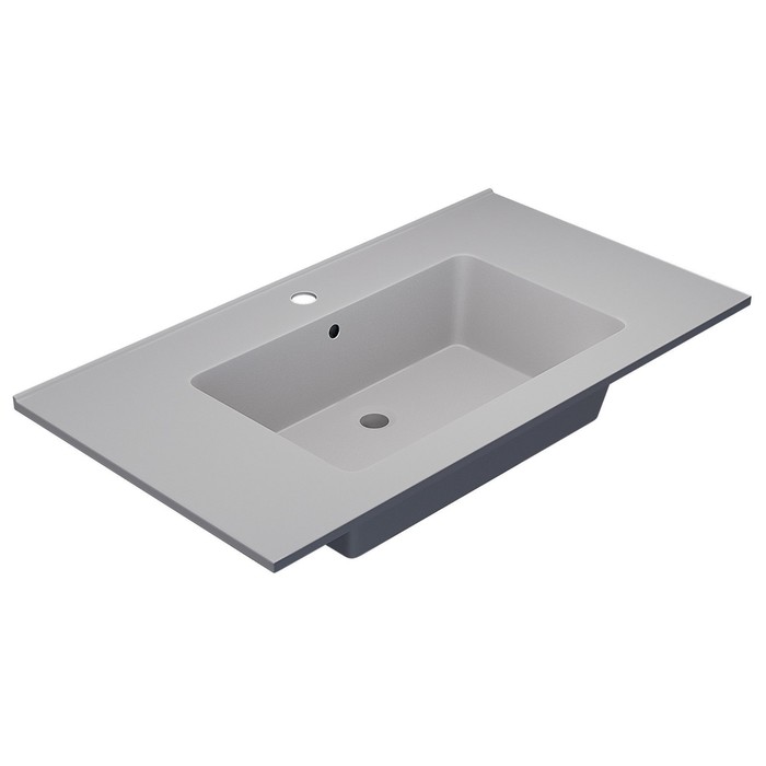 Раковина кварцевая полувстраиваемая Uperwood Parma Quartz, 85 см, белая матовая, жасмин - Фото 1