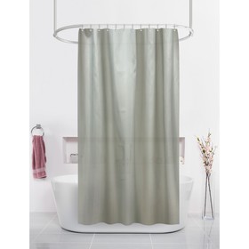 Штора для ванны с кольцами Joy Home «Жаккард звёзды», 180х200 см, серый