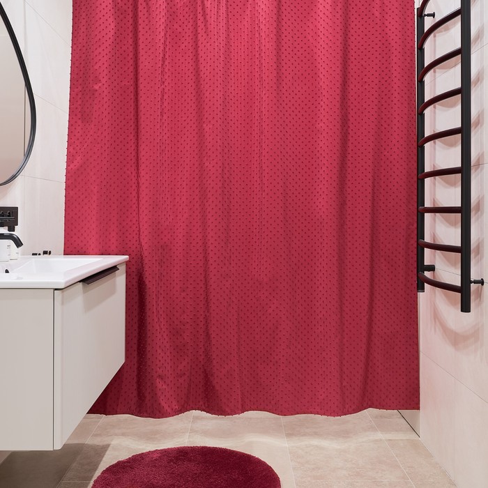 Штора для ванной комнаты Magma. Moroshka, 180х200 см, цвет красный - Фото 1