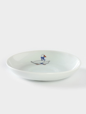 Блюдце Добрушский завод «Гуси», d=15 см, 250 мл, фарфор, белое