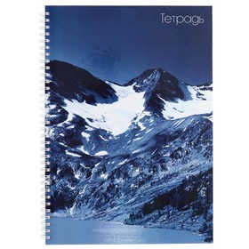 Тетрадь A4, 80 листов в клетку на гребне Calligrata "Снежные горы", обложка 7БЦ, блок офсет