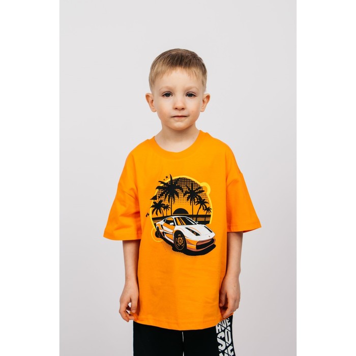 Футболка для мальчика, рост 104 см, цвет оранжевый